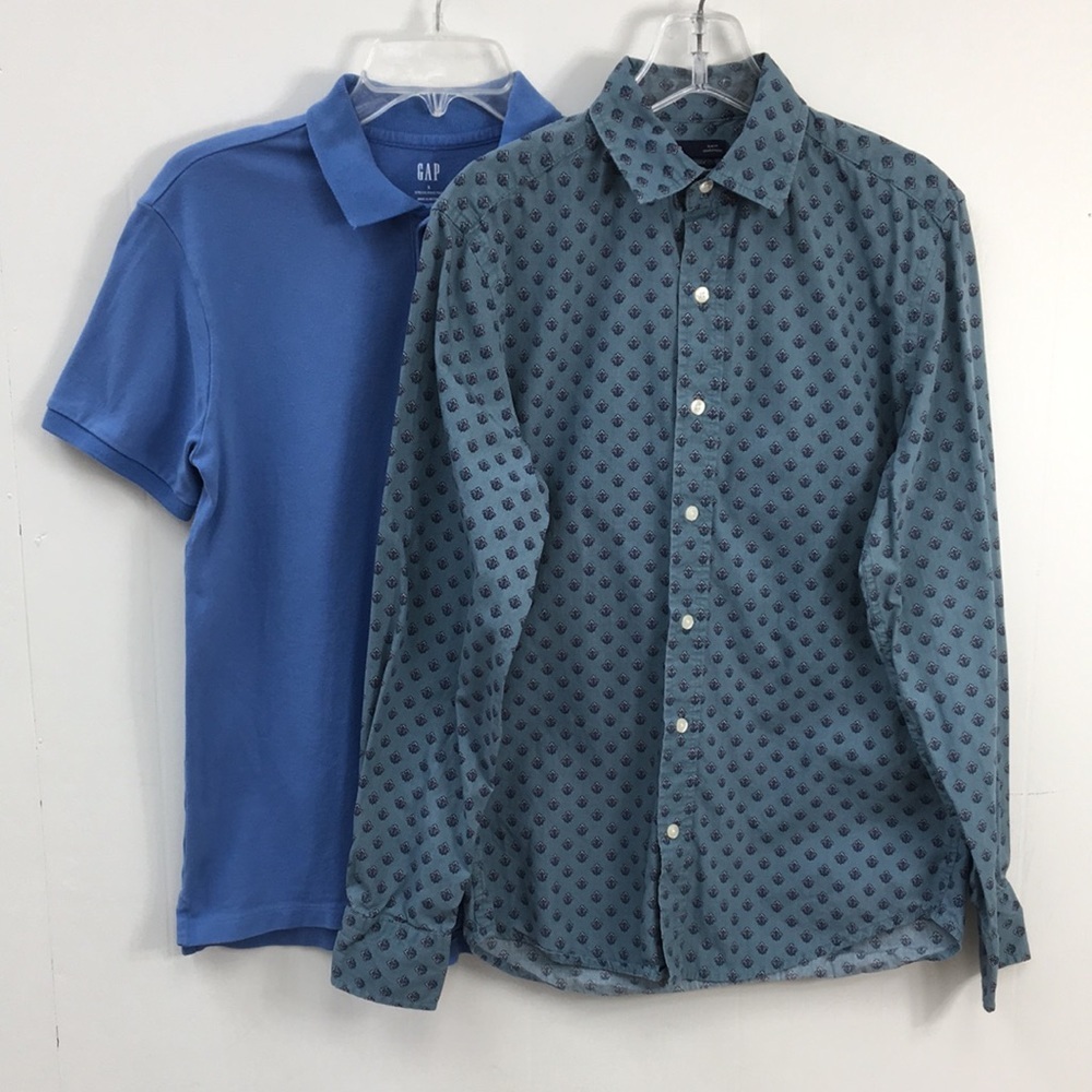 Gap Mens Blue and Green Shirt Bundle of 2 Size Small GREAT Condition